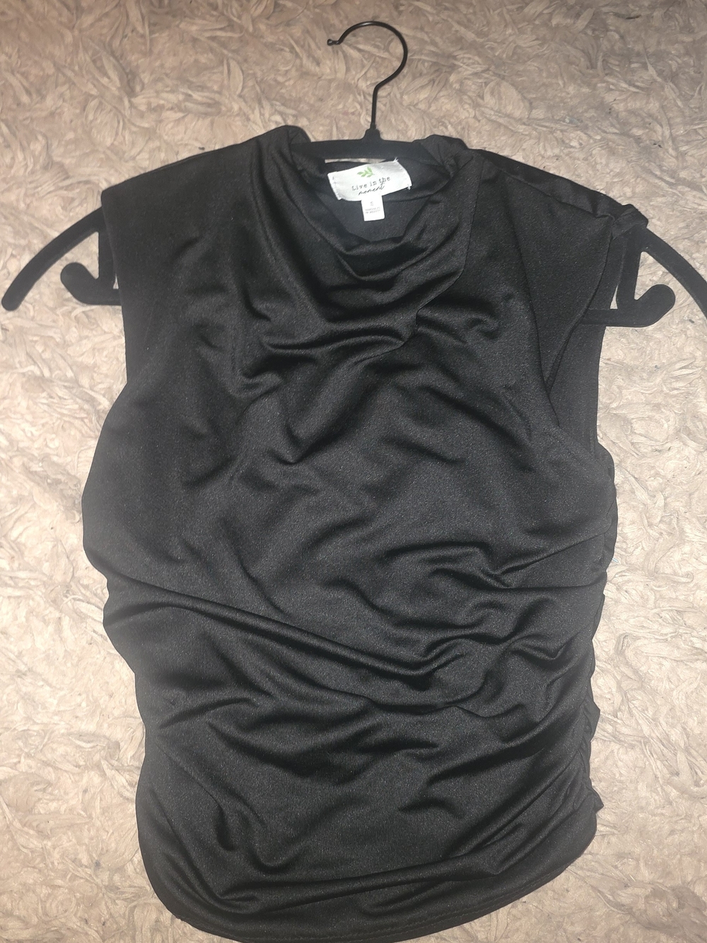 Lush Black Sleeveless Cowl Neck Tank